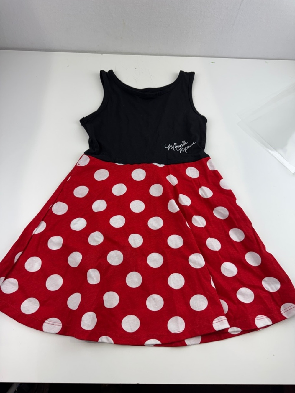 Disney Black Tank Top with Red and White Polka Dot Skirt Dress